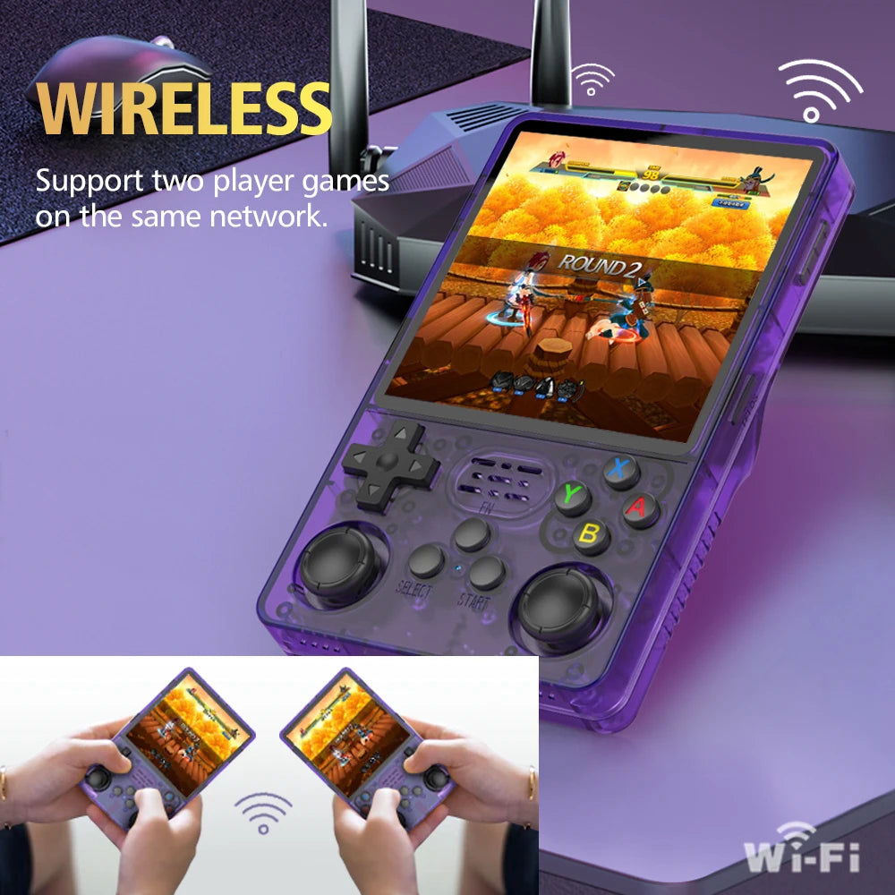 R36PLUS Retro Gaming Handheld Console - 4 inch IPS Display - Built-in WiFi - 15,000 Games - 64GB/128GB/256GB