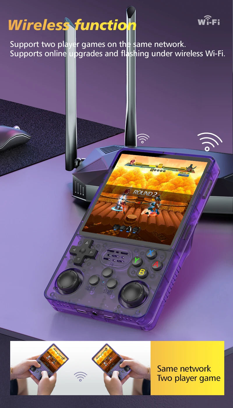 R36PLUS Retro Gaming Handheld Console - 4 inch IPS Display - Built-in WiFi - 15,000 Games - 64GB/128GB/256GB
