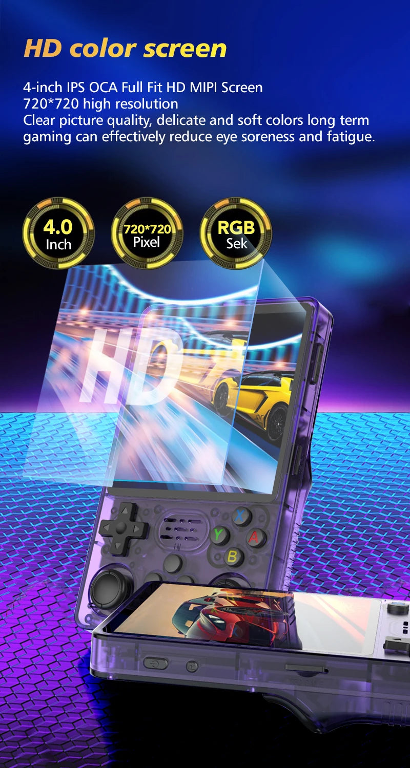 R36PLUS Retro Gaming Handheld Console - 4 inch IPS Display - Built-in WiFi - 15,000 Games - 64GB/128GB/256GB