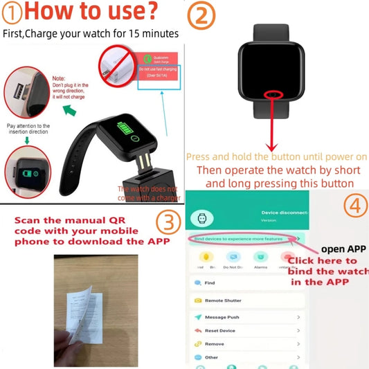 Smartwatch - Fitness Tracker - For Android or iOS