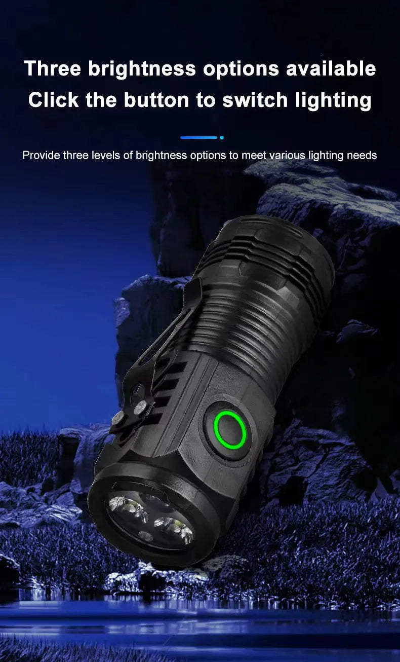 Rechargeable LED Flashlight - Multi functional for Long Range Portable