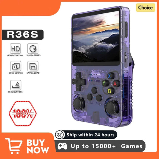 R36S Retro Handheld Game Console - Linux System - 3.5 Inch IPS Screen - 15,000 Games -64GB/128GB