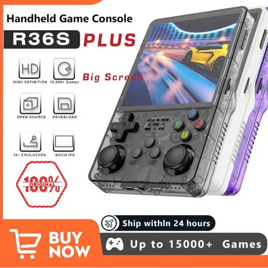 R36PLUS Retro Gaming Handheld Console - 4 inch IPS Display - Built-in WiFi - 15,000 Games - 64GB/128GB/256GB